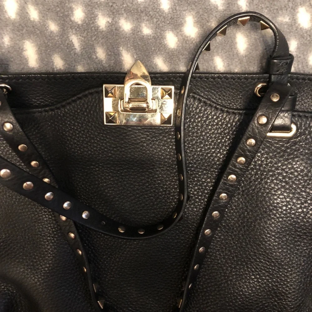 Valentino Rockstud leather  Pebbled Tote Bag